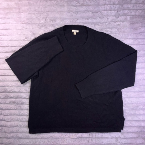 J.Crew Sweater Men 2XL Pullover Black Cashmere Knit Crew Neck Outdoor XXL Luxury - Picture 2 of 8